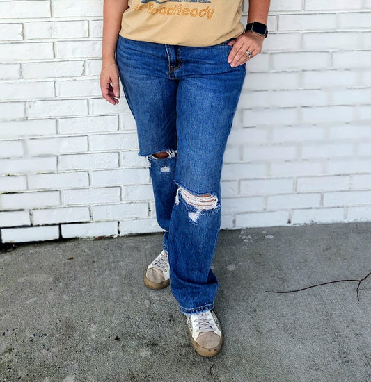 High Raise Straight Jeans