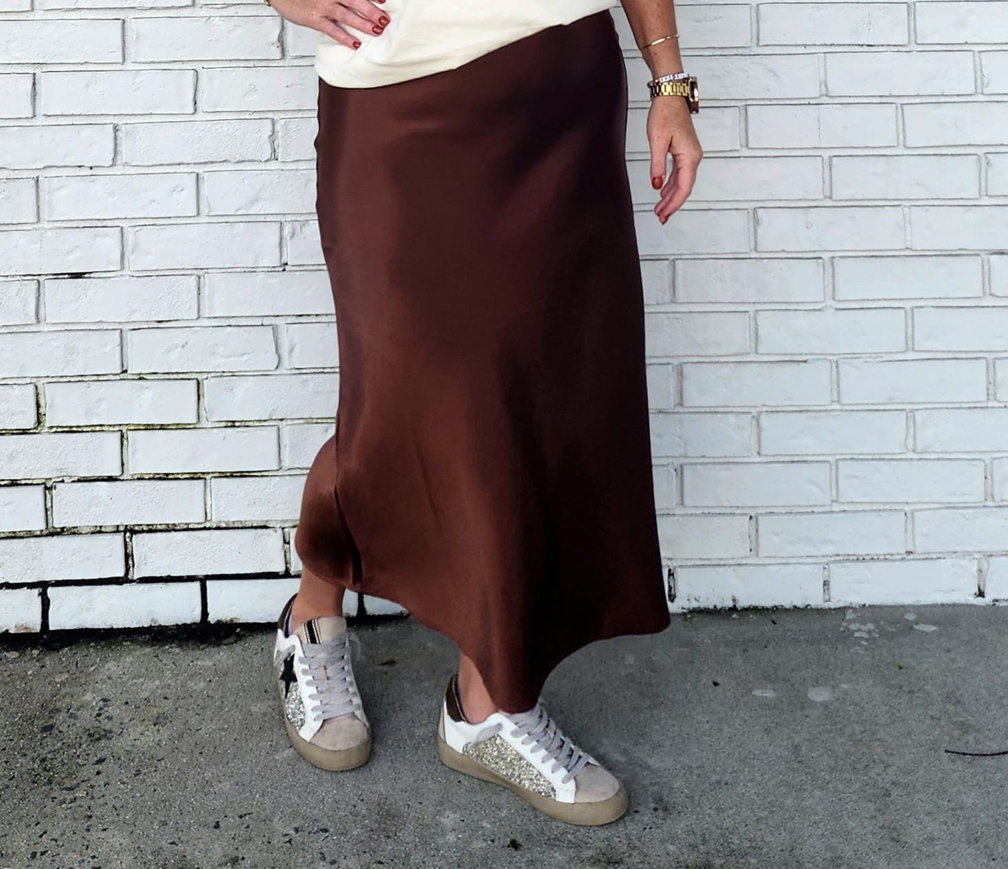 Satin Midi Skirt